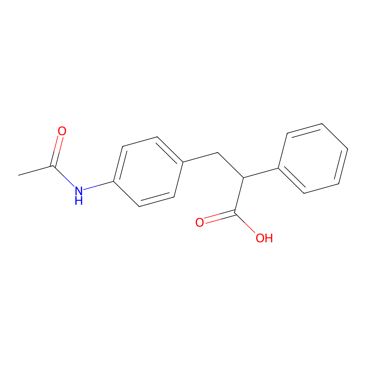 3-[4-(Acetylamino)phenyl]-2-phenylpropanoic acid molecular structure, CAS 519045-03-5