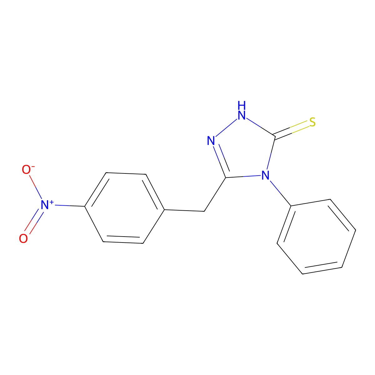 5-[(4-Nitrophenyl)methyl]-4-phenyl-1,2,4-triazole-3-thiol molecular structure, CAS 519045-06-8