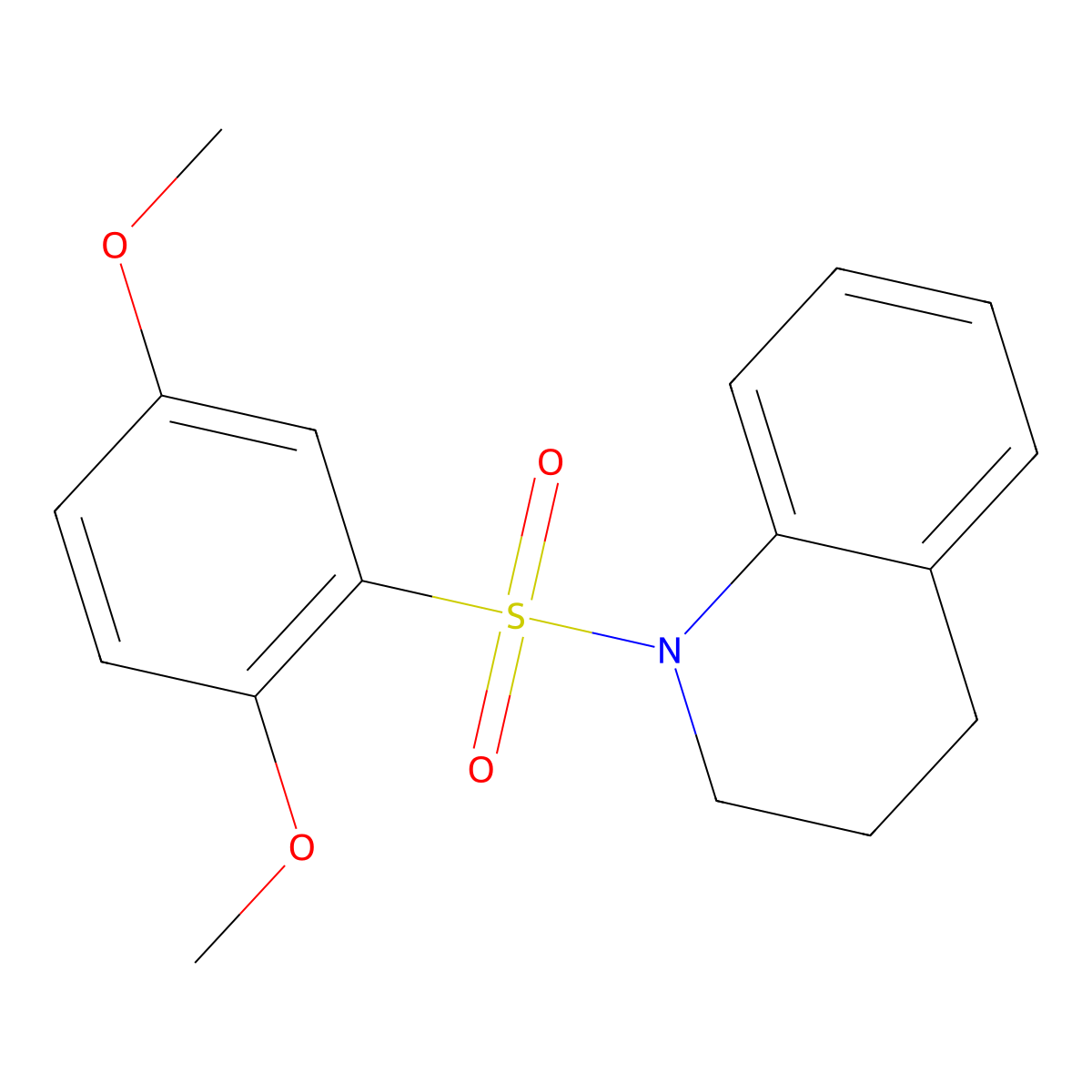 1-(2,5-dimethoxyphenyl)sulfonyl-3,4-dihydro-2H-quinoline molecular structure, CAS 519045-13-7