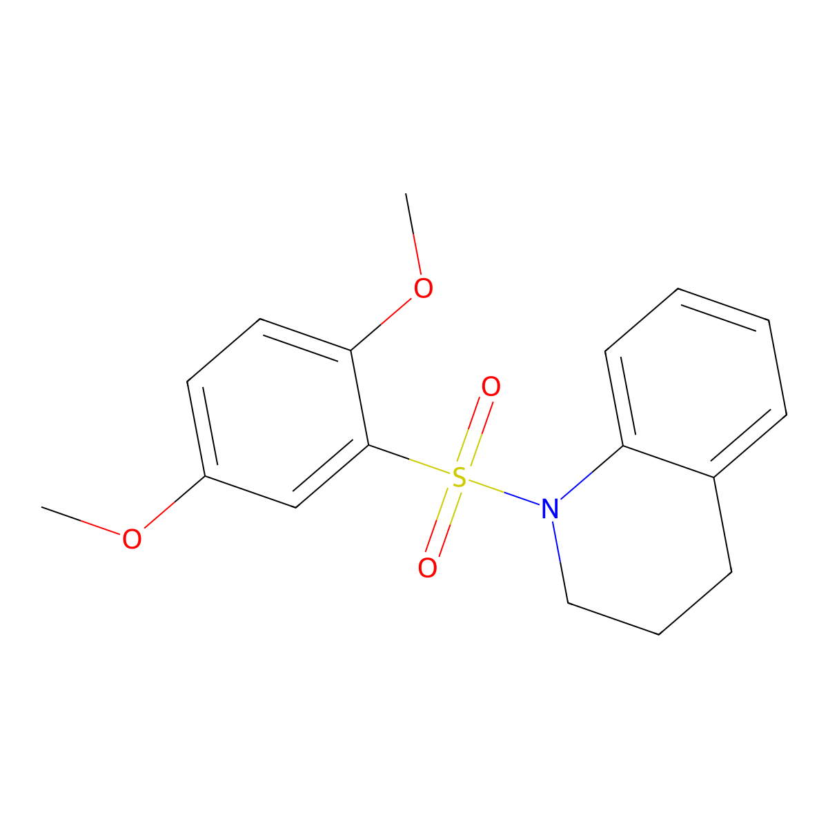 1-(2,5-dimethoxyphenyl)sulfonyl-3,4-dihydro-2H-quinoline molecular structure, CAS 519045-13-7