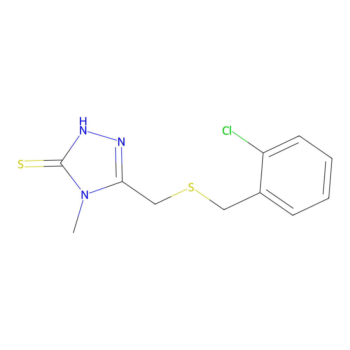 5-{[(2-chlorobenzyl)thio]methyl}-4-methyl-4H-1,2,4-triazole-3-thiol molecular structure, CAS 519045-14-8
