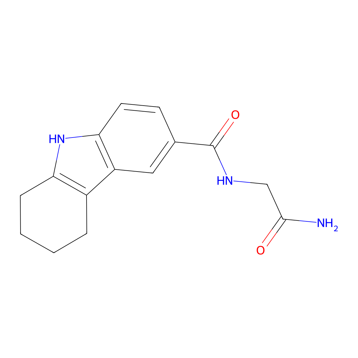 N-(2-amino-2-oxoethyl)-6,7,8,9-tetrahydro-5H-carbazole-3-carboxamide molecular structure, CAS 519045-28-4