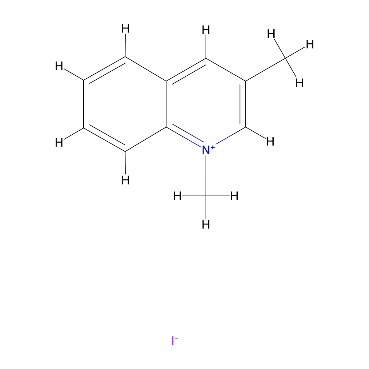 1,3-Dimethylquinolin-1-ium iodide molecular structure, CAS 51905-48-7