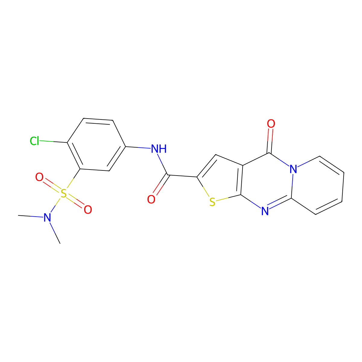 N-[4-chloro-3-(dimethylsulfamoyl)phenyl]-2-oxo-6-thia-1,8-diazatricyclo[7.4.0.0^{3,7}]trideca-3(7),4,8,10,12-pentaene-5-carboxamide molecular structure, CAS 519050-49-8