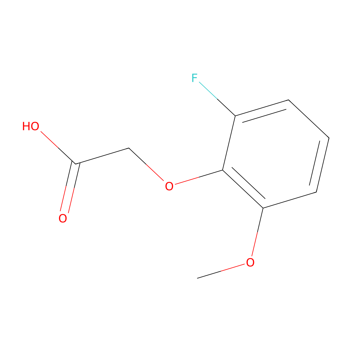 2-(2-Fluoro-6-methoxyphenoxy)acetic acid molecular structure, CAS 519050-77-2