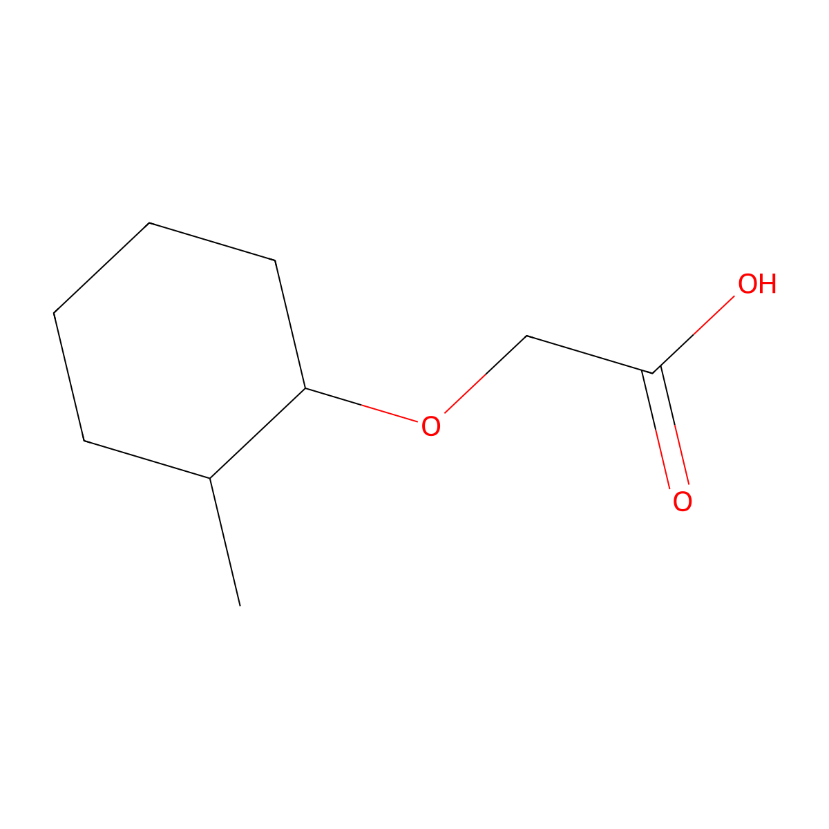 2-((2-Methylcyclohexyl)oxy)acetic acid molecular structure, CAS 519050-83-0