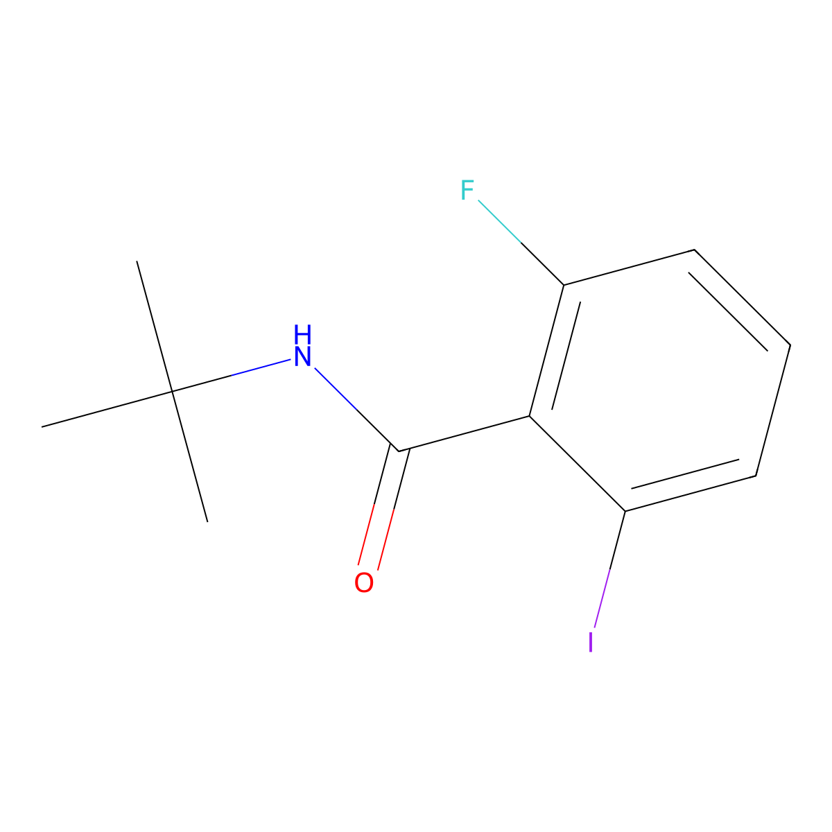 N-(1,1-Dimethylethyl)-2-fluoro-6-iodobenzamide molecular structure, CAS 519050-86-3