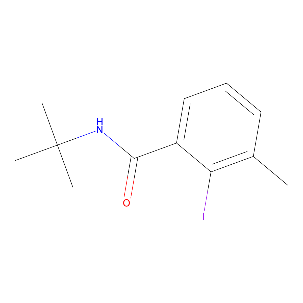 N-(tert-butyl)-2-iodo-3-methylbenzamide molecular structure, CAS 519050-88-5