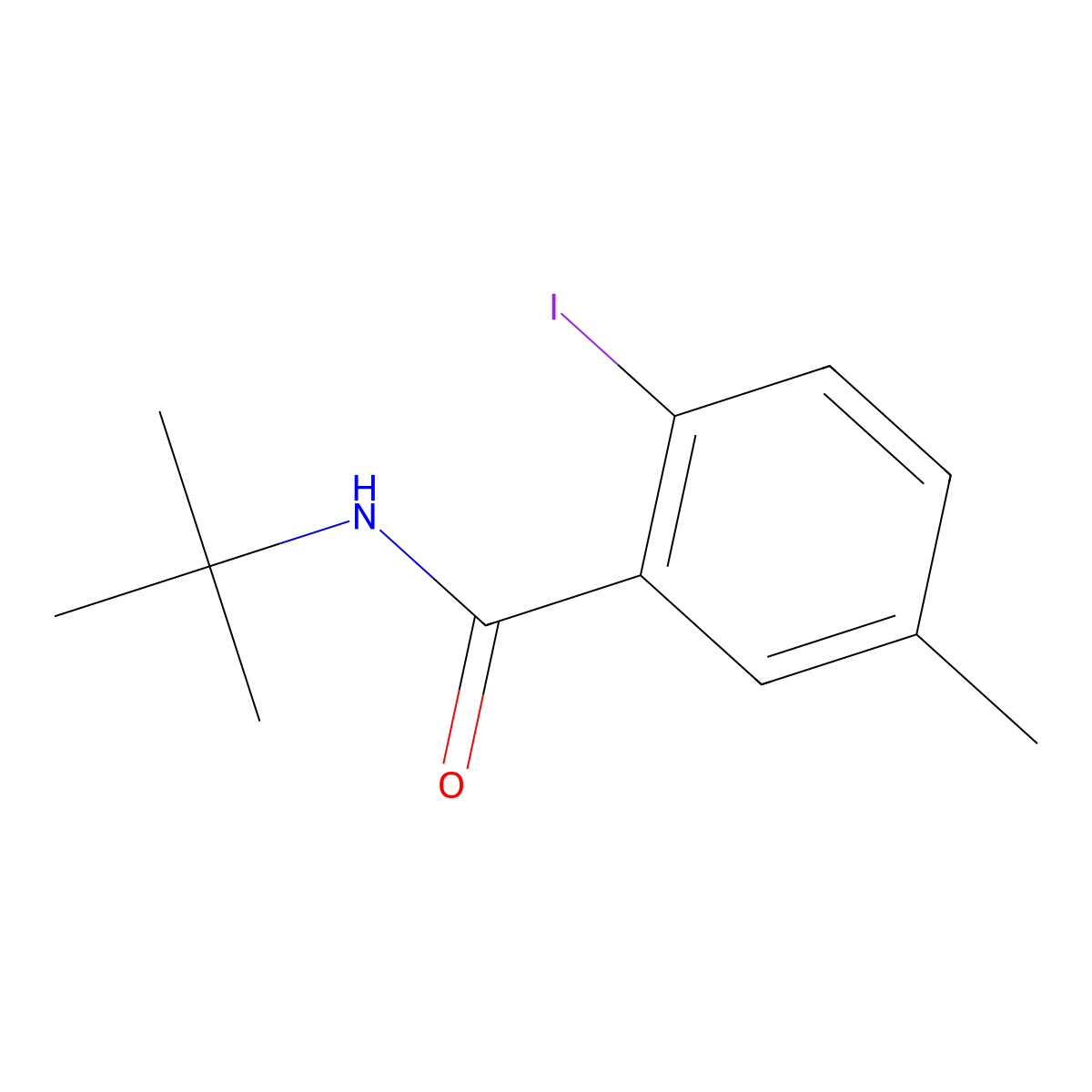 N-(1,1-Dimethylethyl)-2-iodo-5-methylbenzamide molecular structure, CAS 519050-92-1