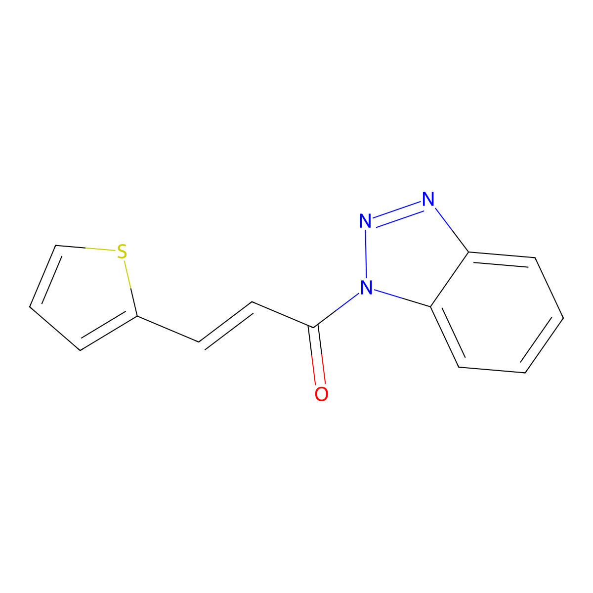 (2E)-1-(1H-1,2,3-Benzotriazol-1-yl)-3-(thiophen-2-yl)prop-2-en-1-one molecular structure, CAS 519054-09-2