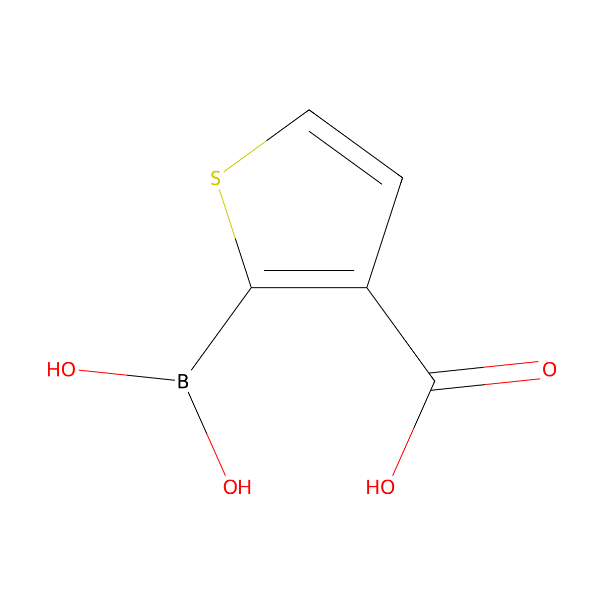 2-boronothiophene-3-carboxylic Acid molecular structure, CAS 519054-53-6