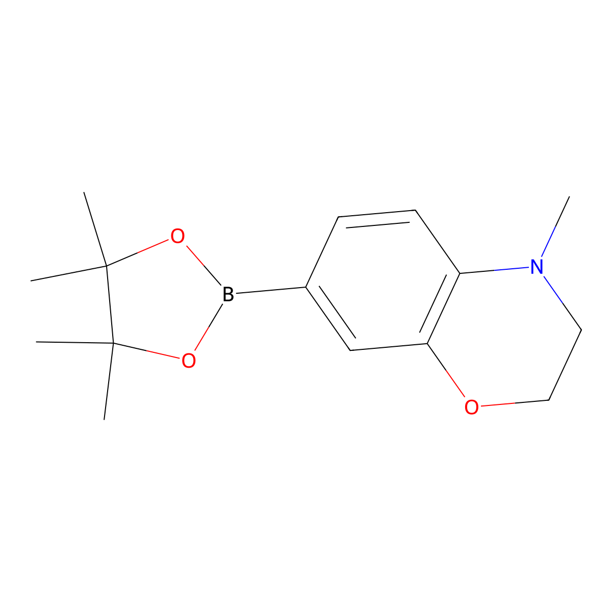 4-Methyl-7-(4,4,5,5-tetramethyl-1,3,2-dioxaborolan-2-yl)-3,4-dihydro-2H-1,4-benzoxazine molecular structure, CAS 519054-54-7