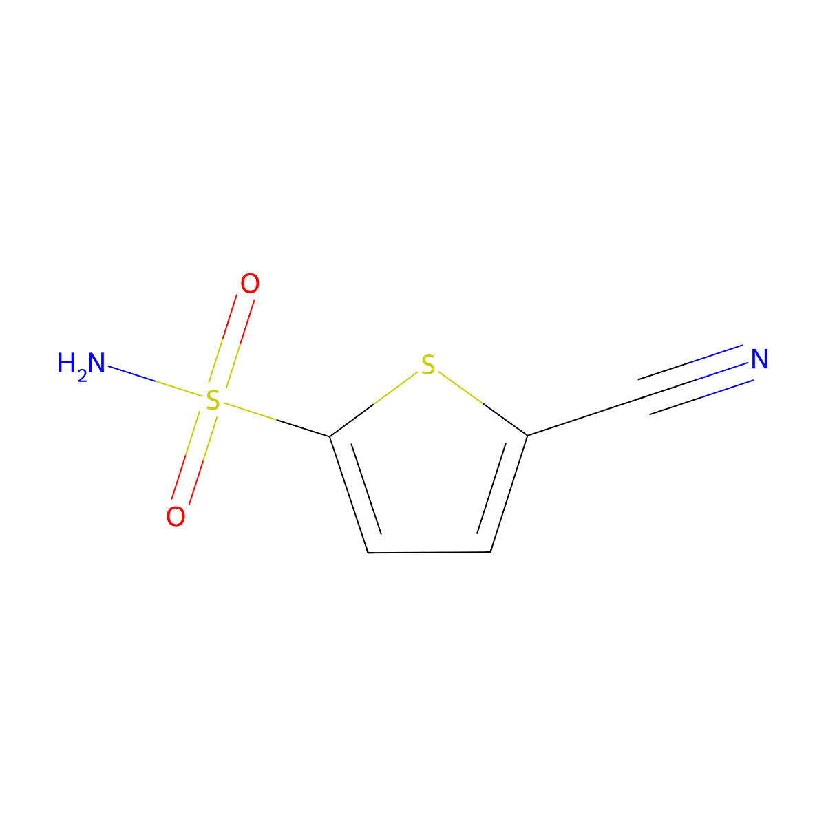 5-Cyanothiophene-2-sulfonamide molecular structure, CAS 519055-65-3