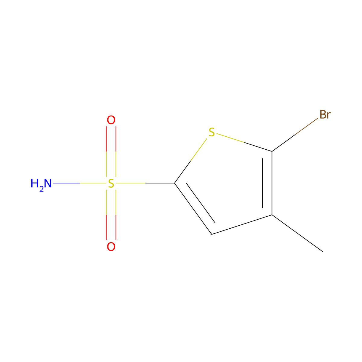 5-Bromo-4-methylthiophene-2-sulfonamide molecular structure, CAS 519055-69-7