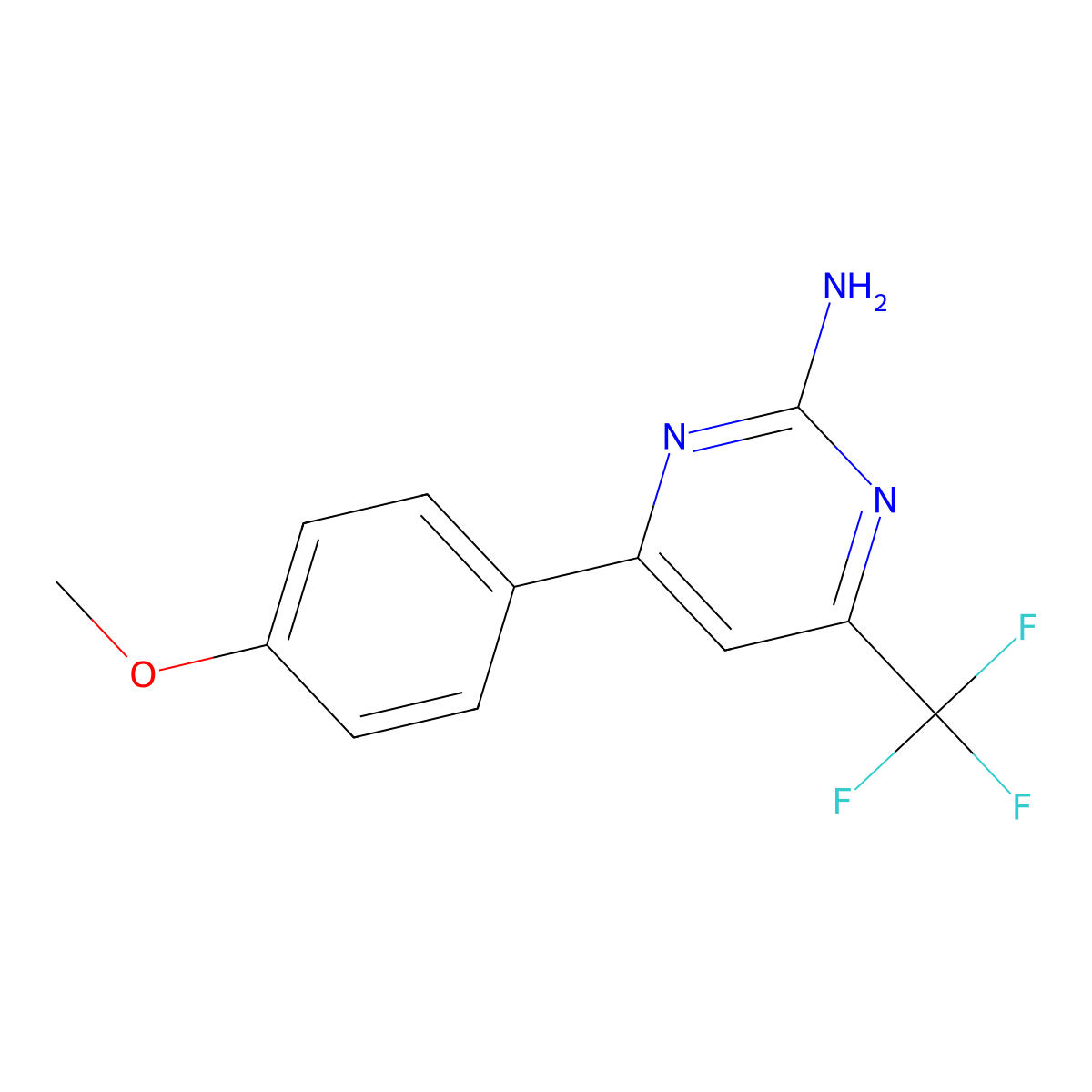 4-(4-Methoxyphenyl)-6-(trifluoromethyl)pyrimidin-2-amine molecular structure, CAS 519056-51-0