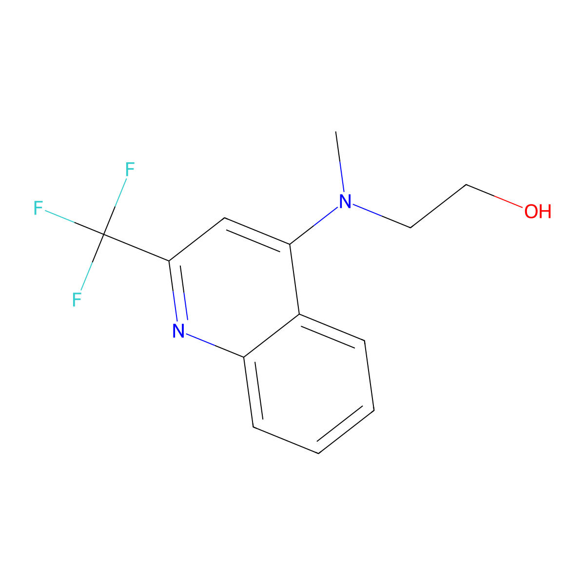 2-(Methyl(2-(trifluoromethyl)-4-quinolinyl)amino)ethanol molecular structure, CAS 519056-52-1