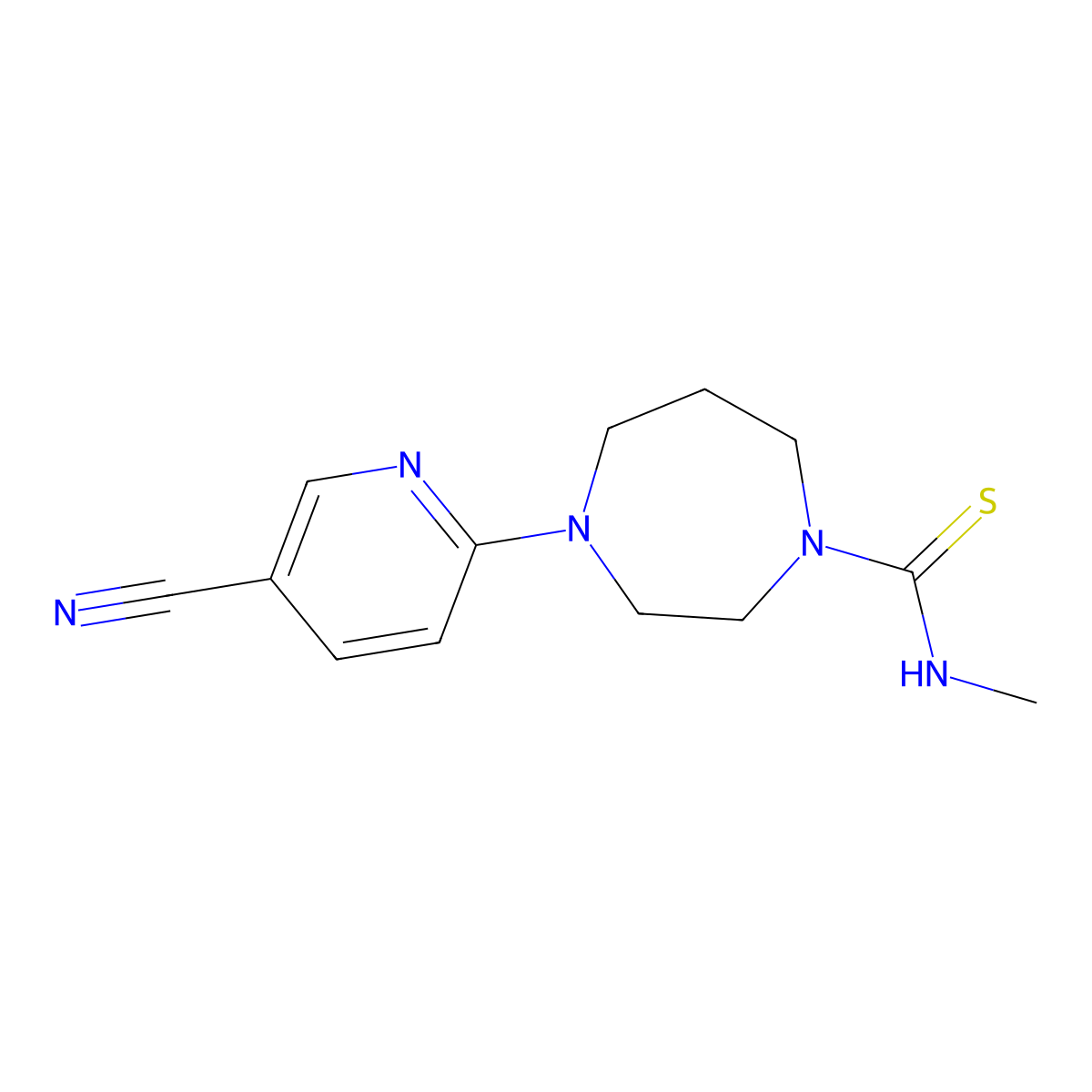 4-(5-cyanopyridin-2-yl)-N-methyl-1,4-diazepane-1-carbothioamide molecular structure, CAS 519056-55-4