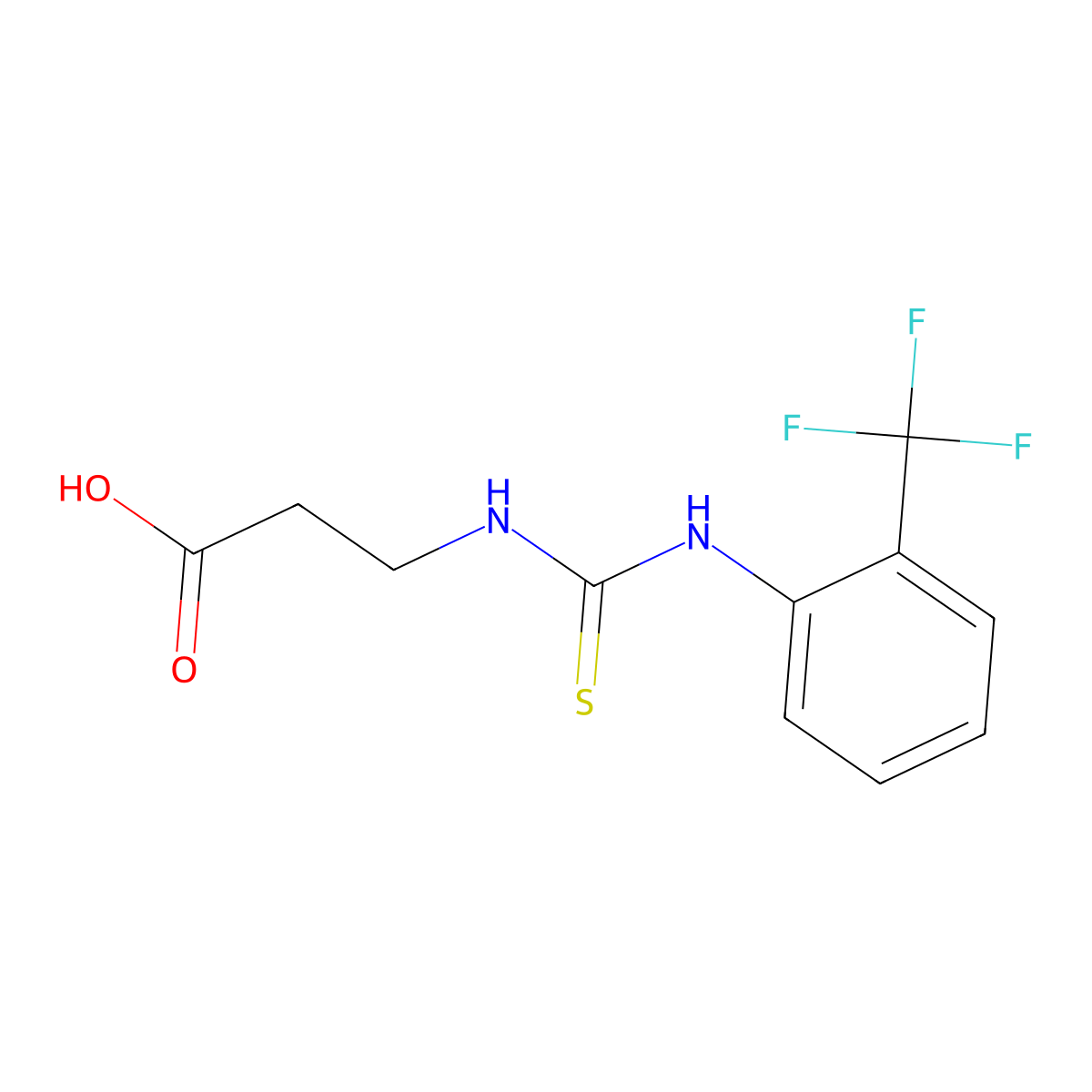 3-({[2-(Trifluoromethyl)anilino]carbothioyl}amino)propanoic acid molecular structure, CAS 519056-57-6