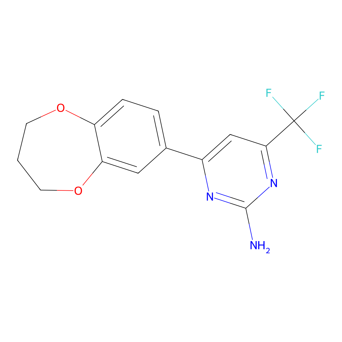 4-(3,4-dihydro-2H-1,5-benzodioxepin-7-yl)-6-(trifluoromethyl)pyrimidin-2-amine molecular structure, CAS 519056-64-5
