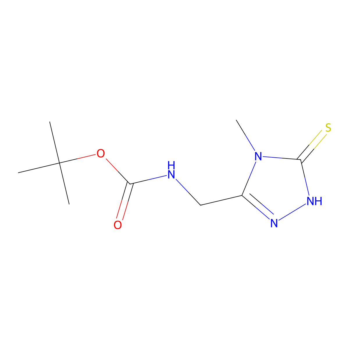 tert-butyl N-[(4-methyl-5-sulfanyl-4H-1,2,4-triazol-3-yl)methyl]carbamate molecular structure, CAS 519056-65-6