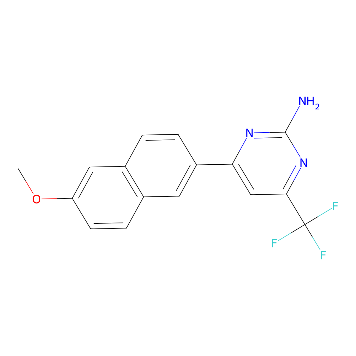 4-(6-Methoxy-2-naphthyl)-6-(trifluoromethyl)pyrimidin-2-amine molecular structure, CAS 519056-66-7
