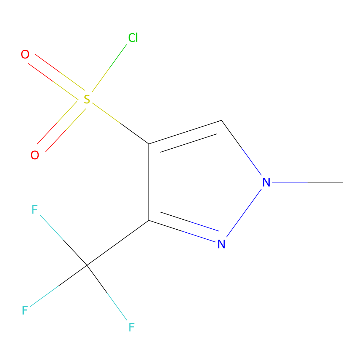 1-Methyl-3-(trifluoromethyl)-1H-pyrazole-4-sulfonyl chloride molecular structure, CAS 519056-67-8