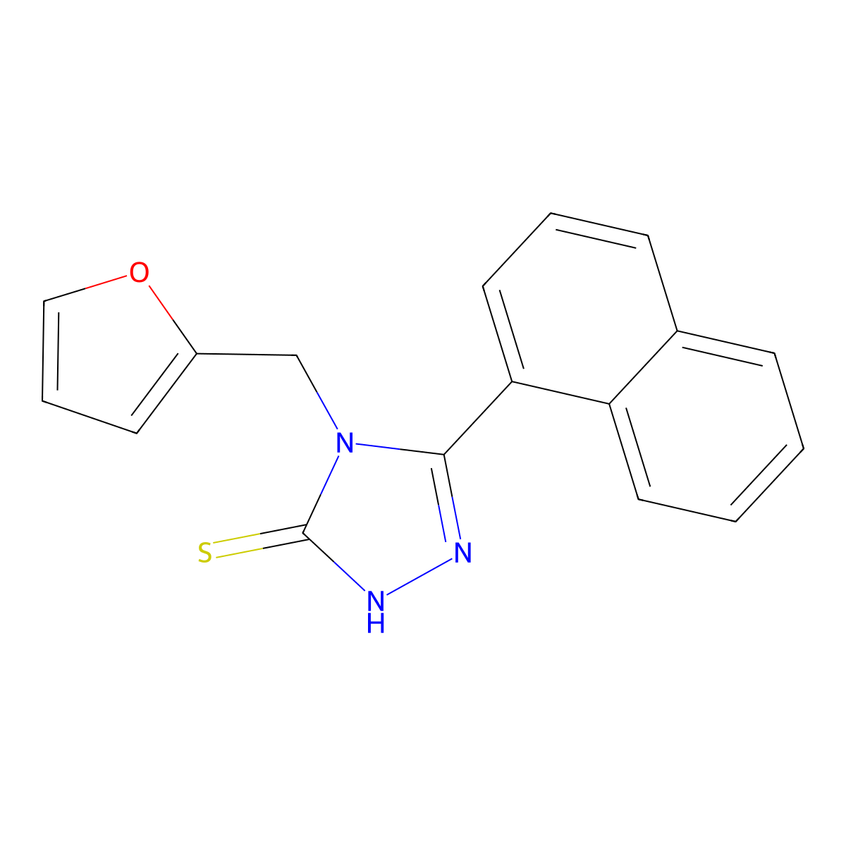4-(2-furylmethyl)-5-(1-naphthyl)-4H-1,2,4-triazole-3-thiol molecular structure, CAS 519056-68-9