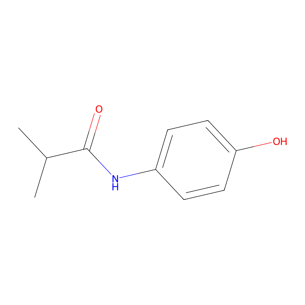 N-(4-hydroxyphenyl)-2-methylpropanamide molecular structure, CAS 51906-85-5