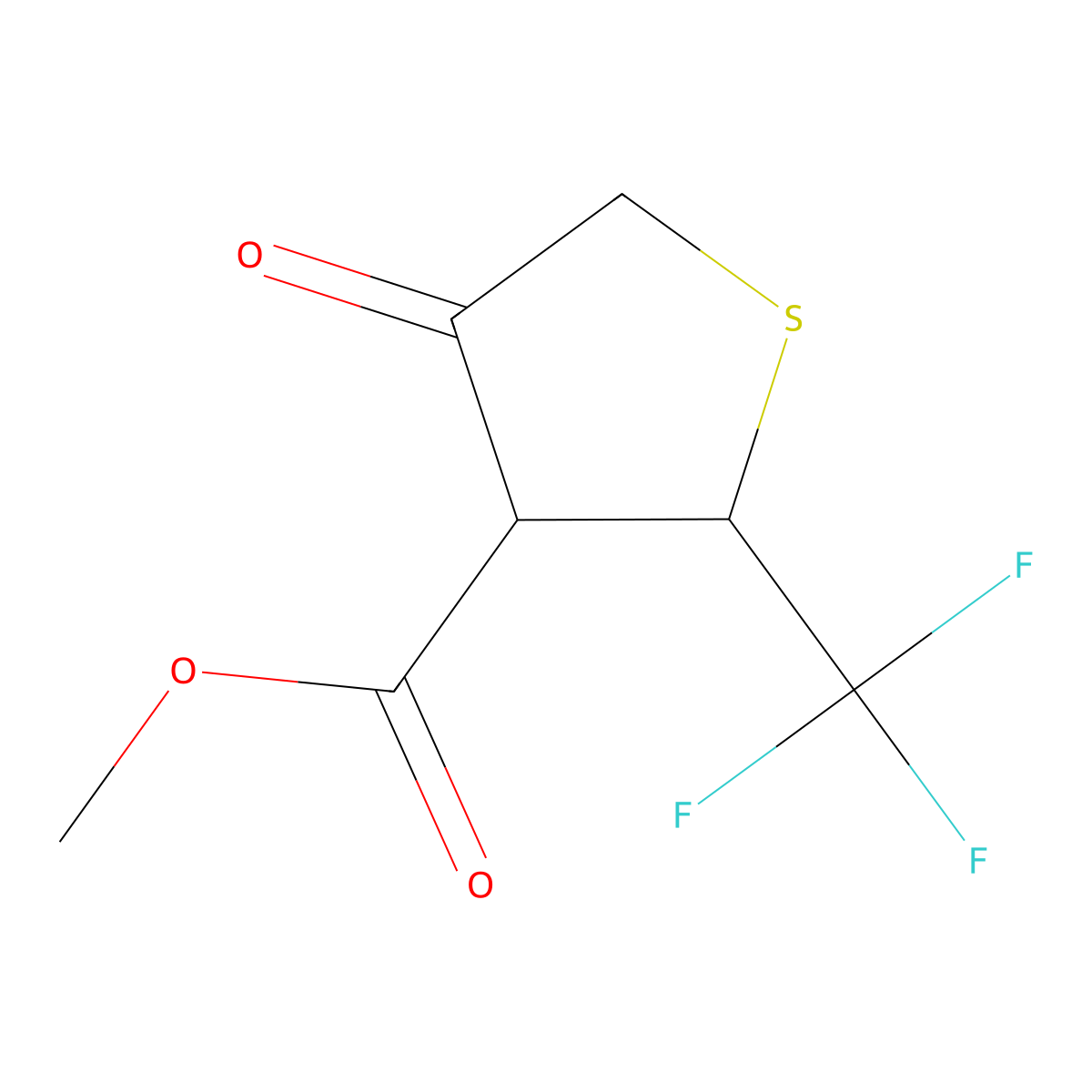 4-Oxo-2-trifluoromethyl-tetrahydro-thiophene-3-carboxylic acid methyl ester molecular structure, CAS 51907-02-9