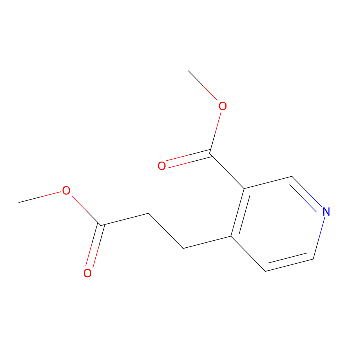 Methyl 4-(3-methoxy-3-oxopropyl)pyridine-3-carboxylate molecular structure, CAS 51907-15-4