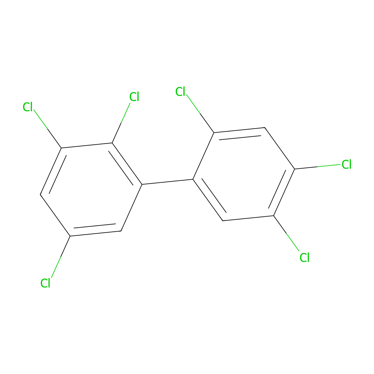 2,2',3,4',5,5'-Hexachlorobiphenyl molecular structure, CAS 51908-16-8