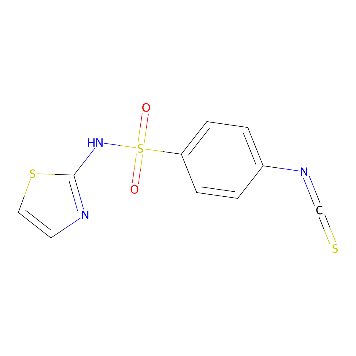 4-isothiocyanato-N-1,3-thiazol-2-ylbenzenesulfonamide molecular structure, CAS 51908-30-6