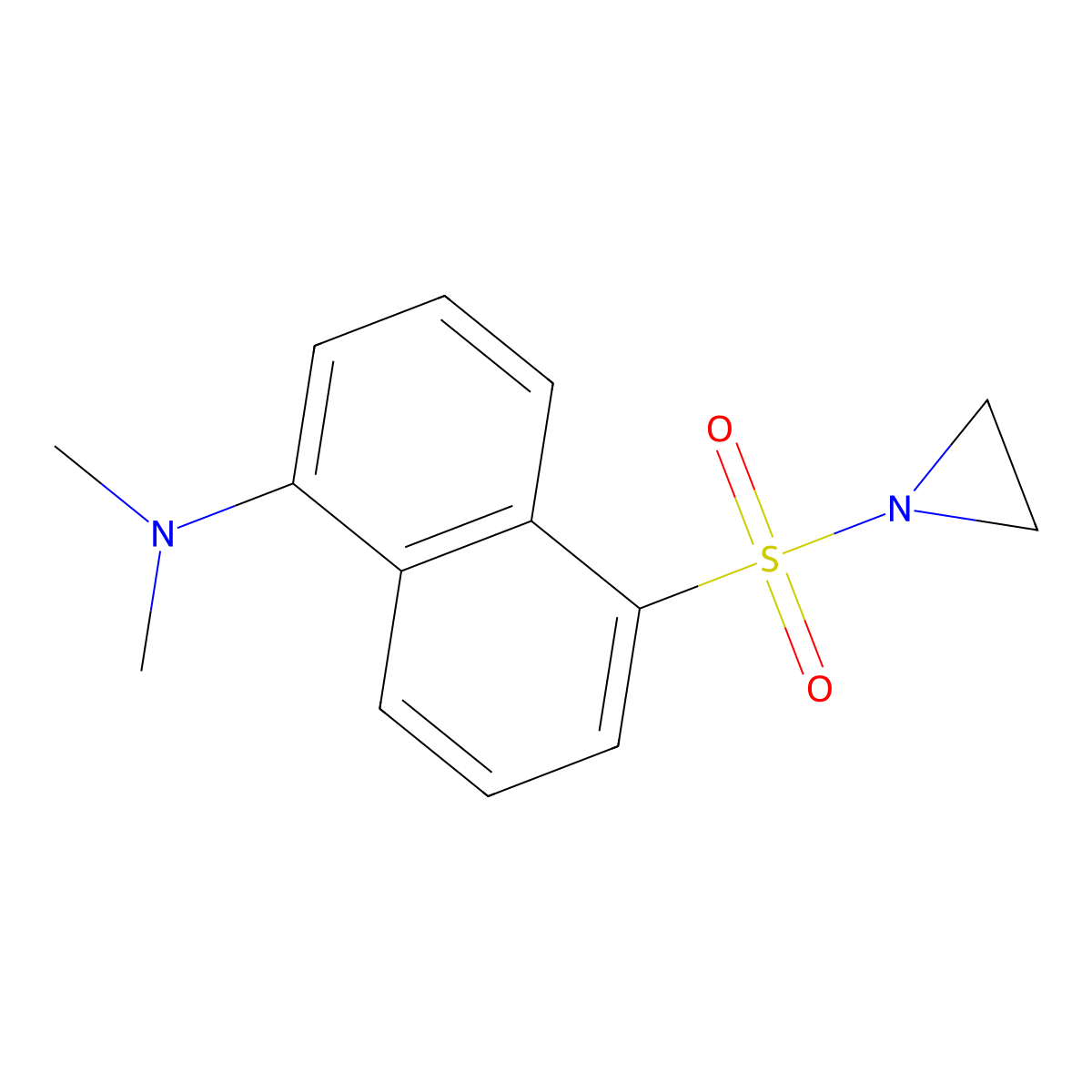Dansyl aziridine molecular structure, CAS 51908-46-4
