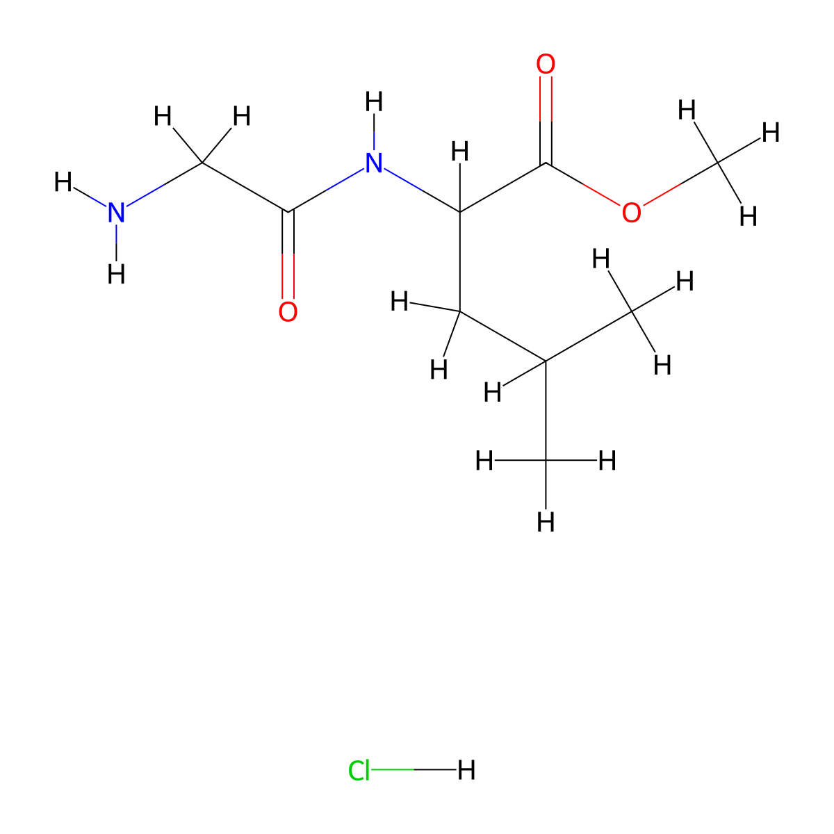 Methyl 2-(2-aminoacetamido)-4-methylpentanoate hydrochloride molecular structure, CAS 5191-88-8