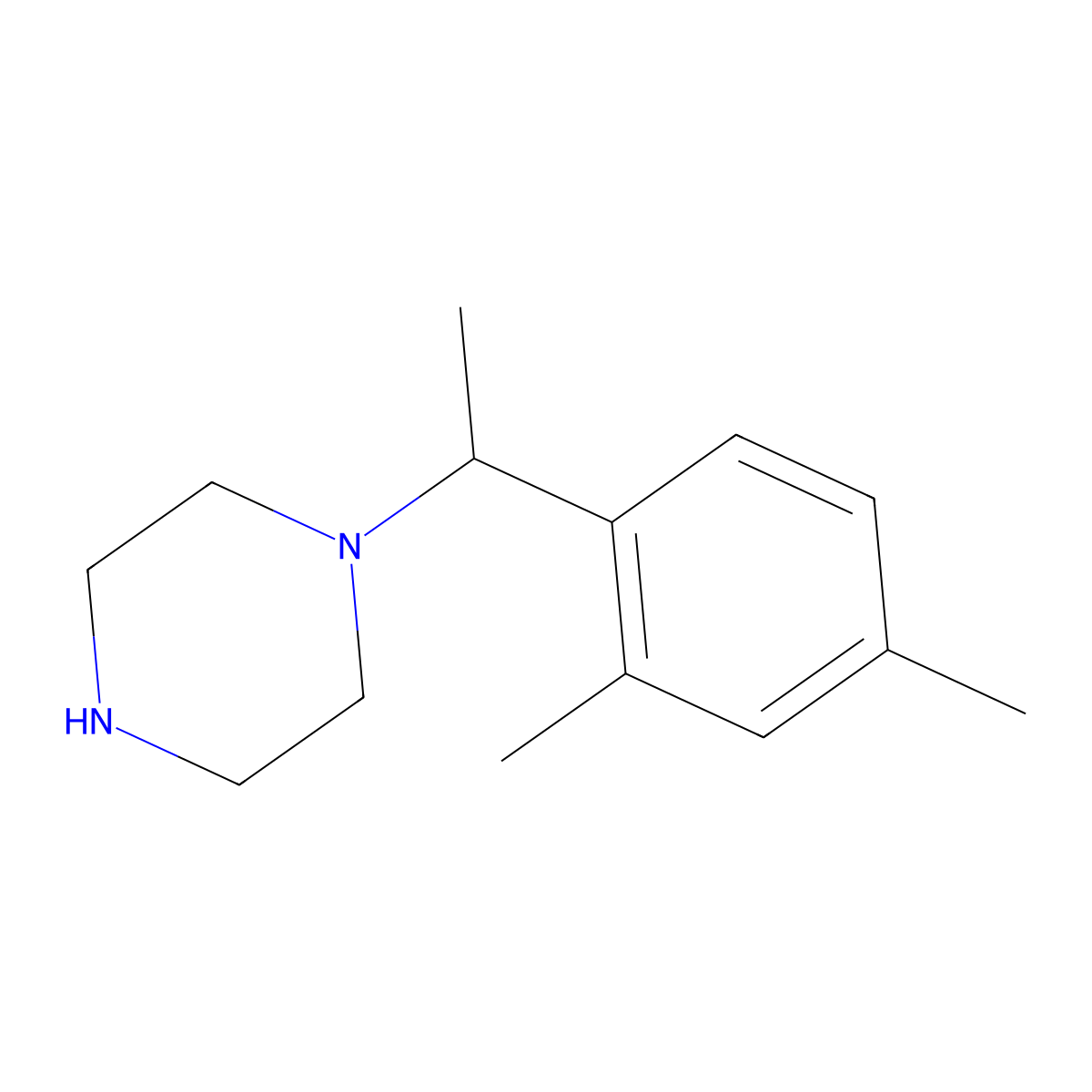 1-[1-(2,4-Dimethyl-phenyl)-ethyl]-piperazine molecular structure, CAS 519138-03-5