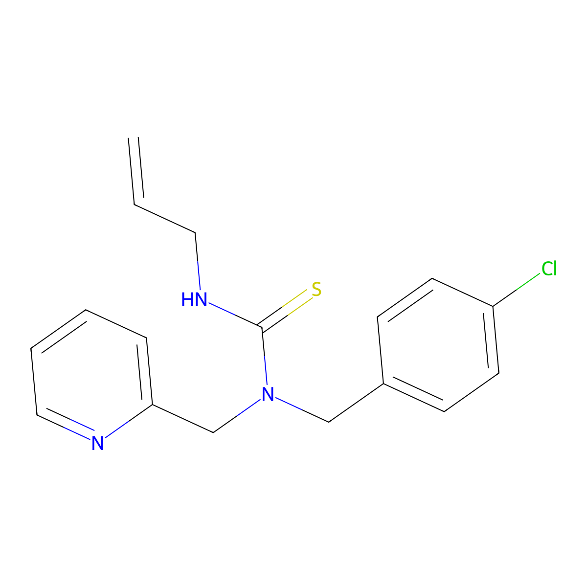 N'-allyl-N-(4-chlorobenzyl)-N-(2-pyridinylmethyl)thiourea molecular structure, CAS 519144-03-7
