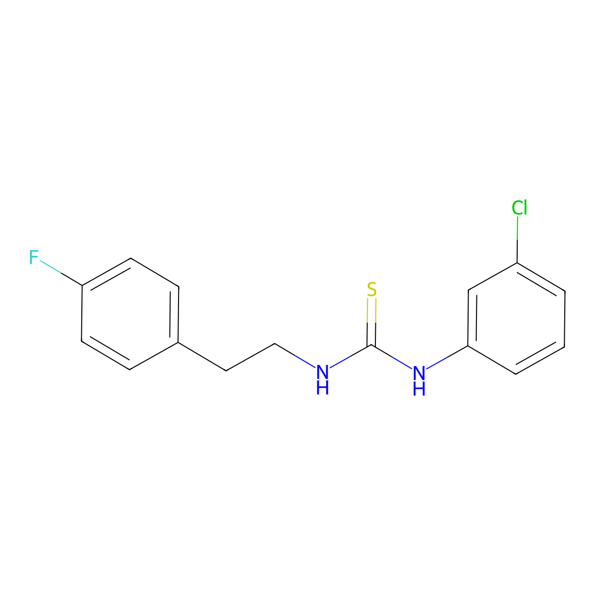1-(3-Chlorophenyl)-3-[2-(4-fluorophenyl)ethyl]thiourea molecular structure, CAS 519144-78-6