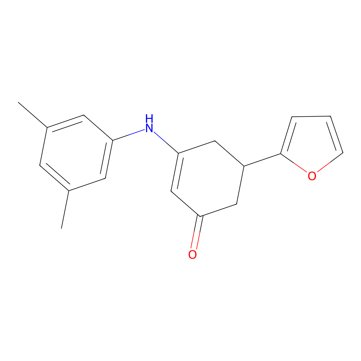 3-(3,5-Dimethylanilino)-5-(2-furanyl)-1-cyclohex-2-enone molecular structure, CAS 519144-91-3