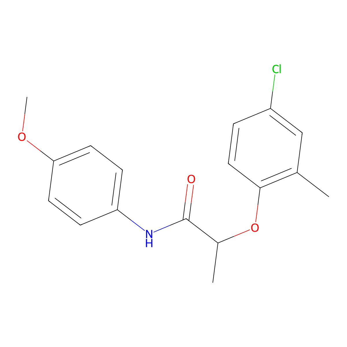 2-(4-chloro-2-methylphenoxy)-N-(4-methoxyphenyl)propanamide molecular structure, CAS 519144-99-1