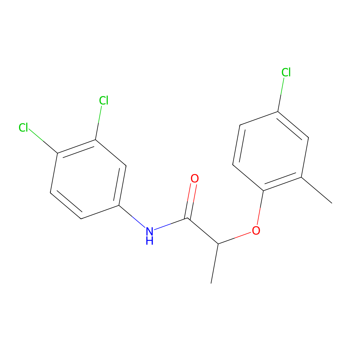 2-(4-chloro-2-methylphenoxy)-N-(3,4-dichlorophenyl)propanamide molecular structure, CAS 519145-02-9