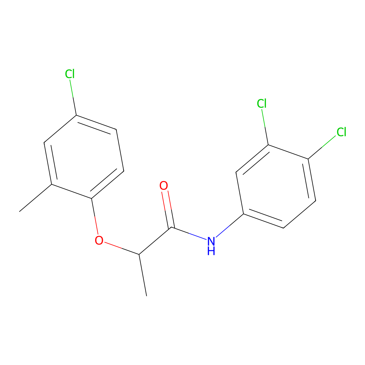 2-(4-chloro-2-methylphenoxy)-N-(3,4-dichlorophenyl)propanamide molecular structure, CAS 519145-02-9