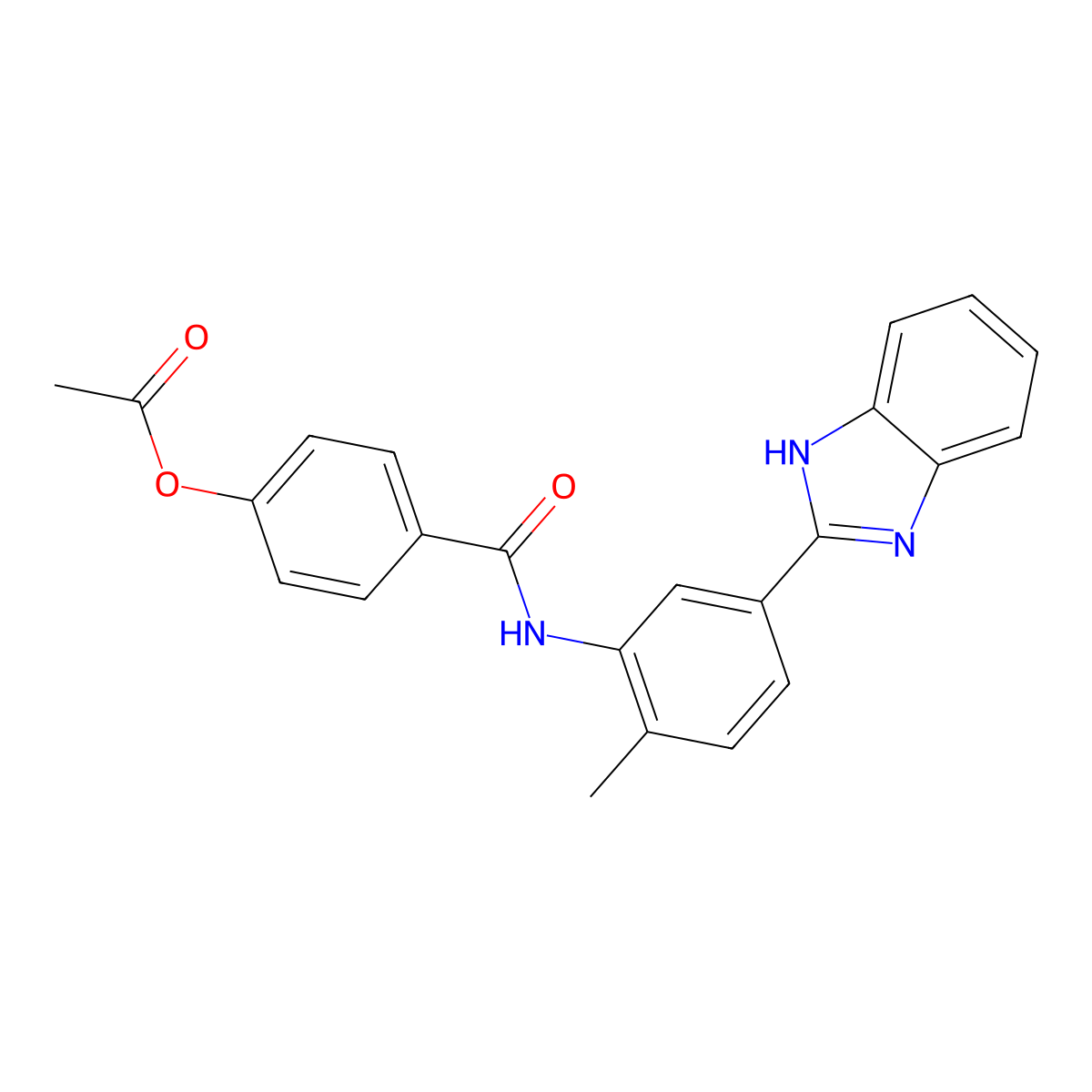 4-{[5-(1H-benzimidazol-2-yl)-2-methylphenyl]carbamoyl}phenyl acetate molecular structure, CAS 519145-21-2