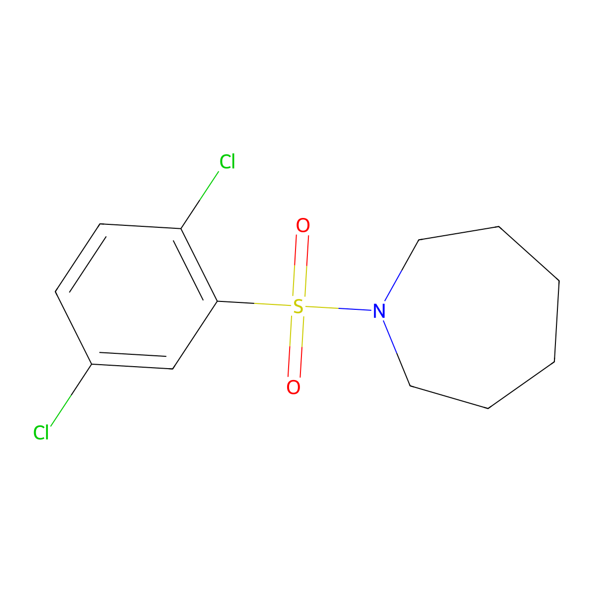 1-(2,5-Dichlorophenyl)sulfonylazepane molecular structure, CAS 519145-91-6