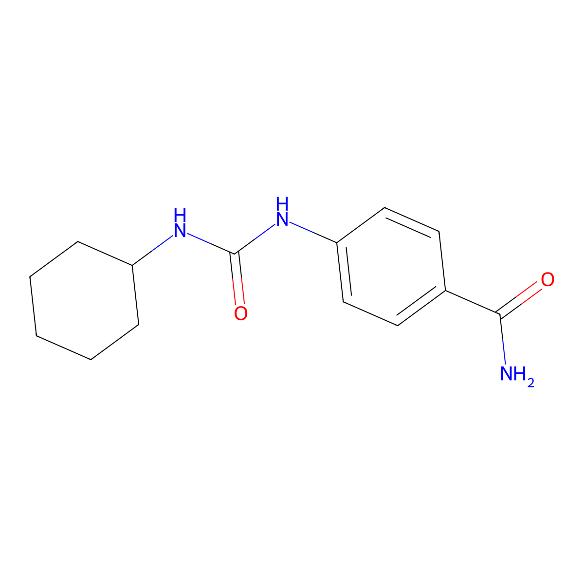 4-{[(Cyclohexylamino)carbonyl]amino}benzamide molecular structure, CAS 519146-91-9