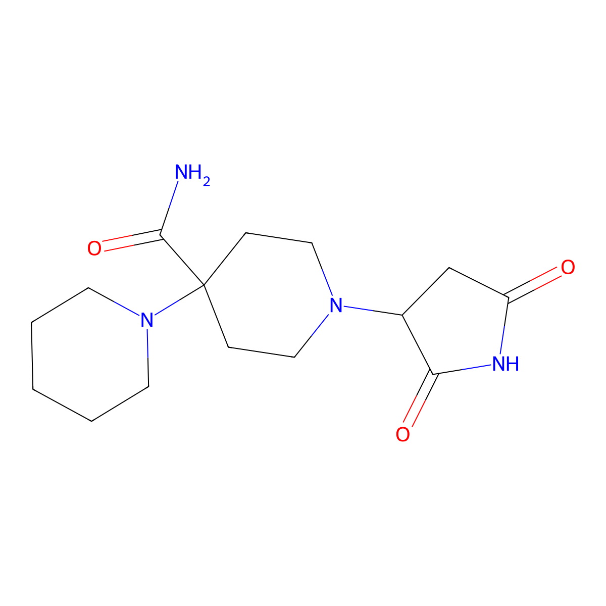 1-(2,5-Dioxopyrrolidin-3-yl)-4-piperidin-1-ylpiperidine-4-carboxamide molecular structure, CAS 519147-10-5