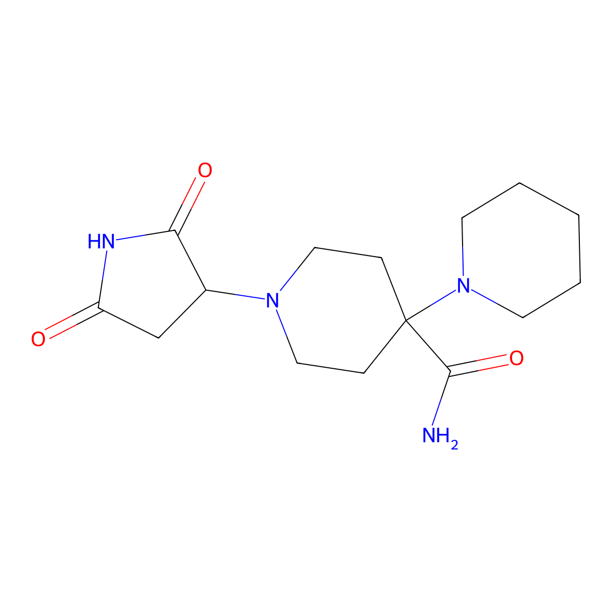 1-(2,5-Dioxopyrrolidin-3-yl)-4-piperidin-1-ylpiperidine-4-carboxamide molecular structure, CAS 519147-10-5