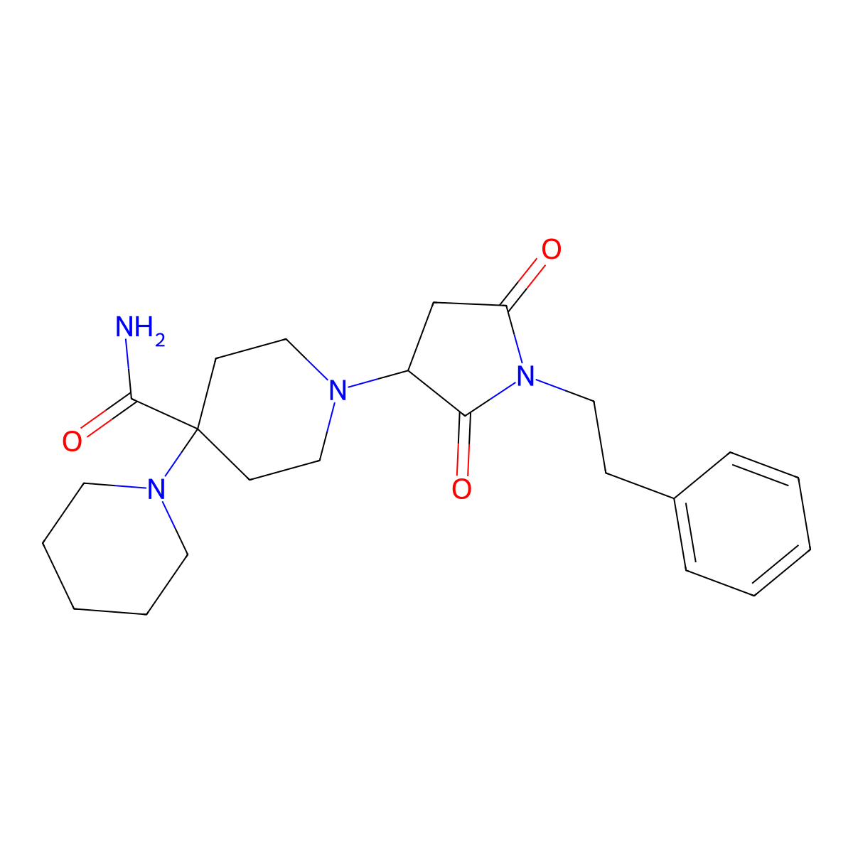 1'-[2,5-Dioxo-1-(2-phenylethyl)-3-pyrrolidinyl]-1,4'-bipiperidine-4'-carboxamide molecular structure, CAS 519147-13-8