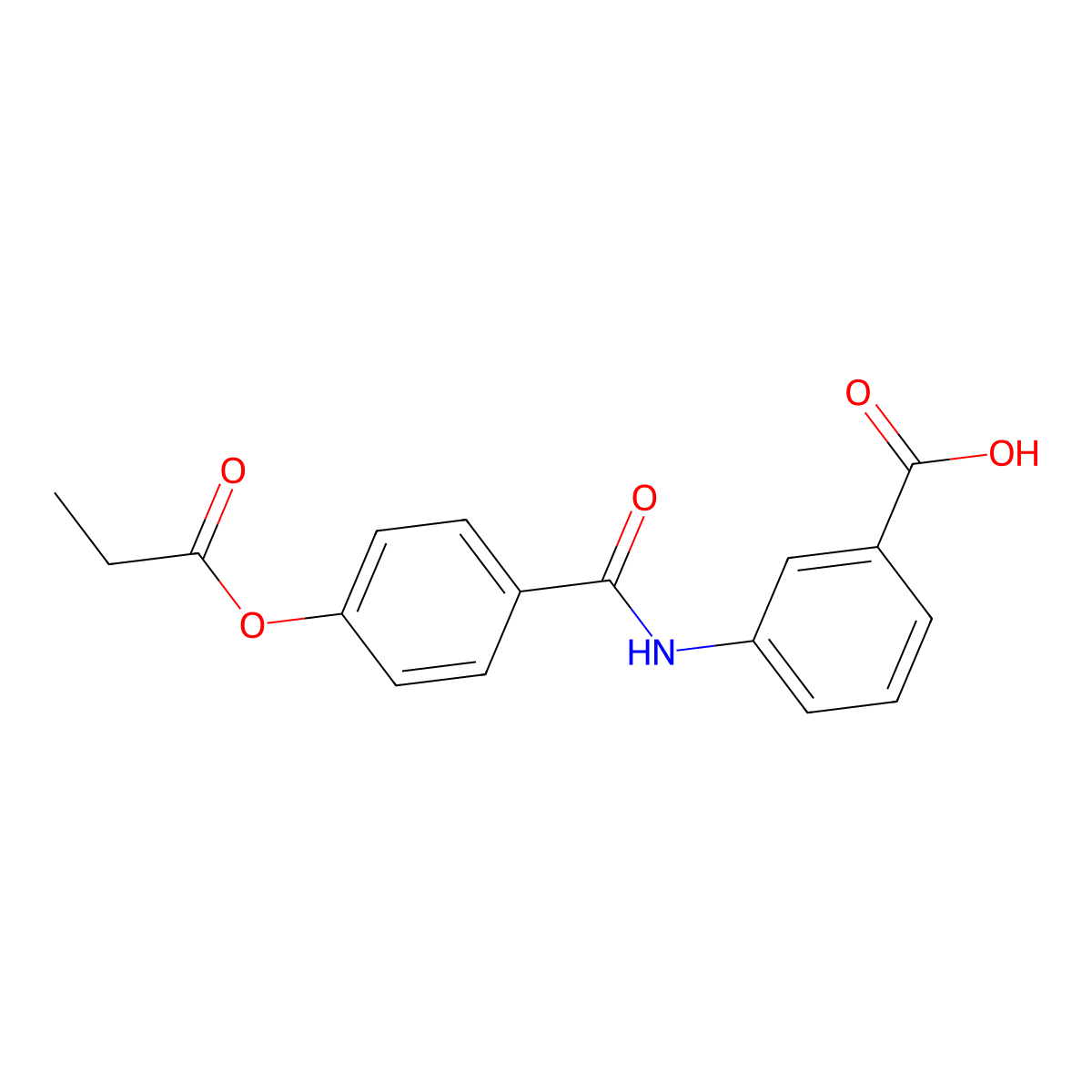 3-({[4-(Propanoyloxy)phenyl]carbonyl}amino)benzoic acid molecular structure, CAS 519147-31-0