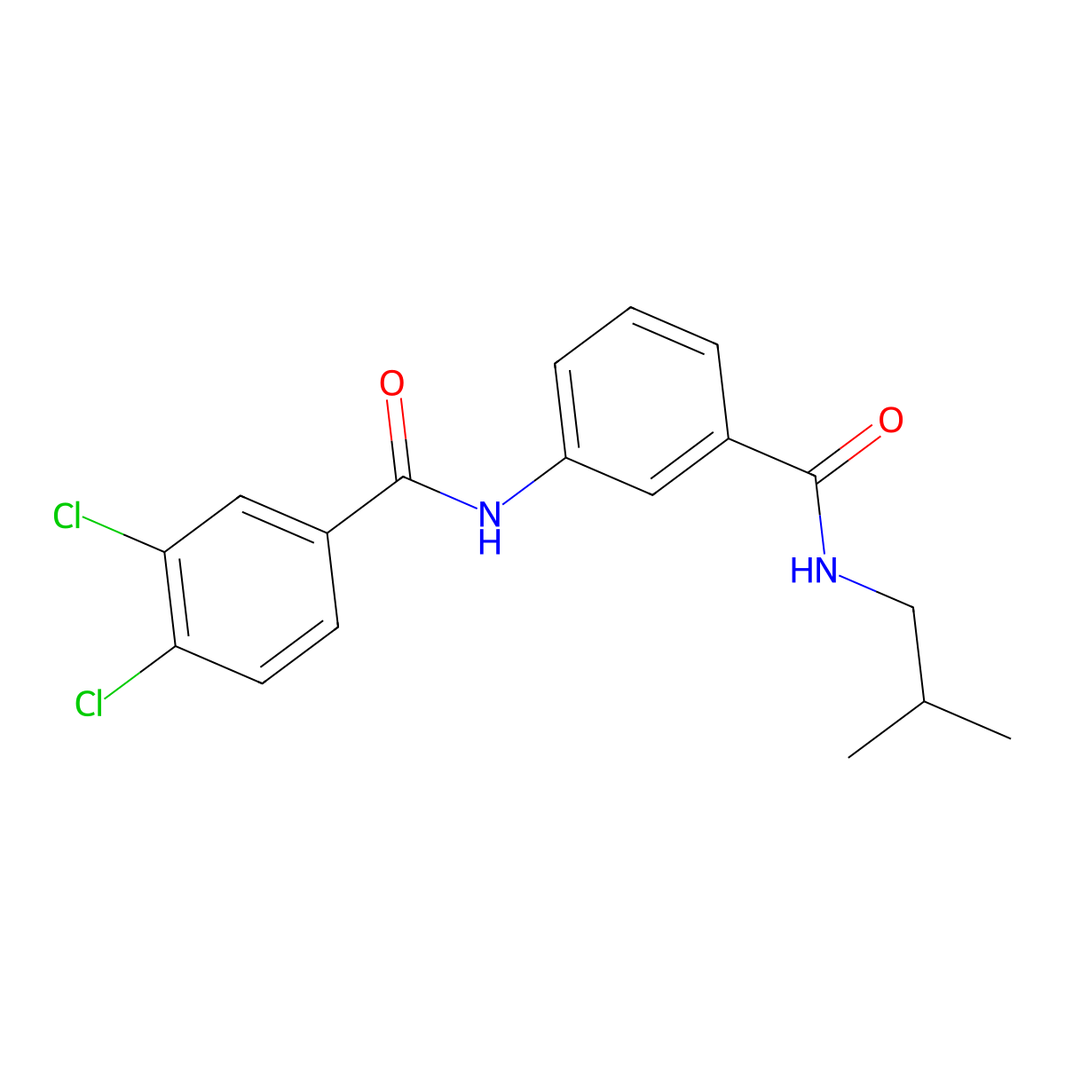 3,4-dichloro-N-[3-(2-methylpropylcarbamoyl)phenyl]benzamide molecular structure, CAS 519147-37-6