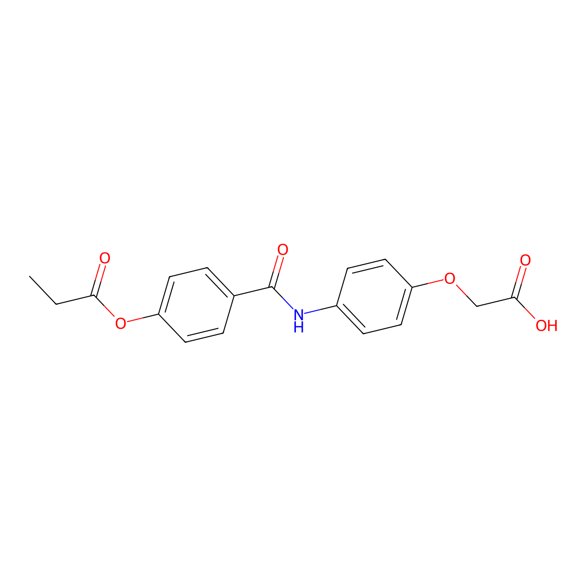 [4-({[4-(Propanoyloxy)phenyl]carbonyl}amino)phenoxy]acetic acid molecular structure, CAS 519147-38-7